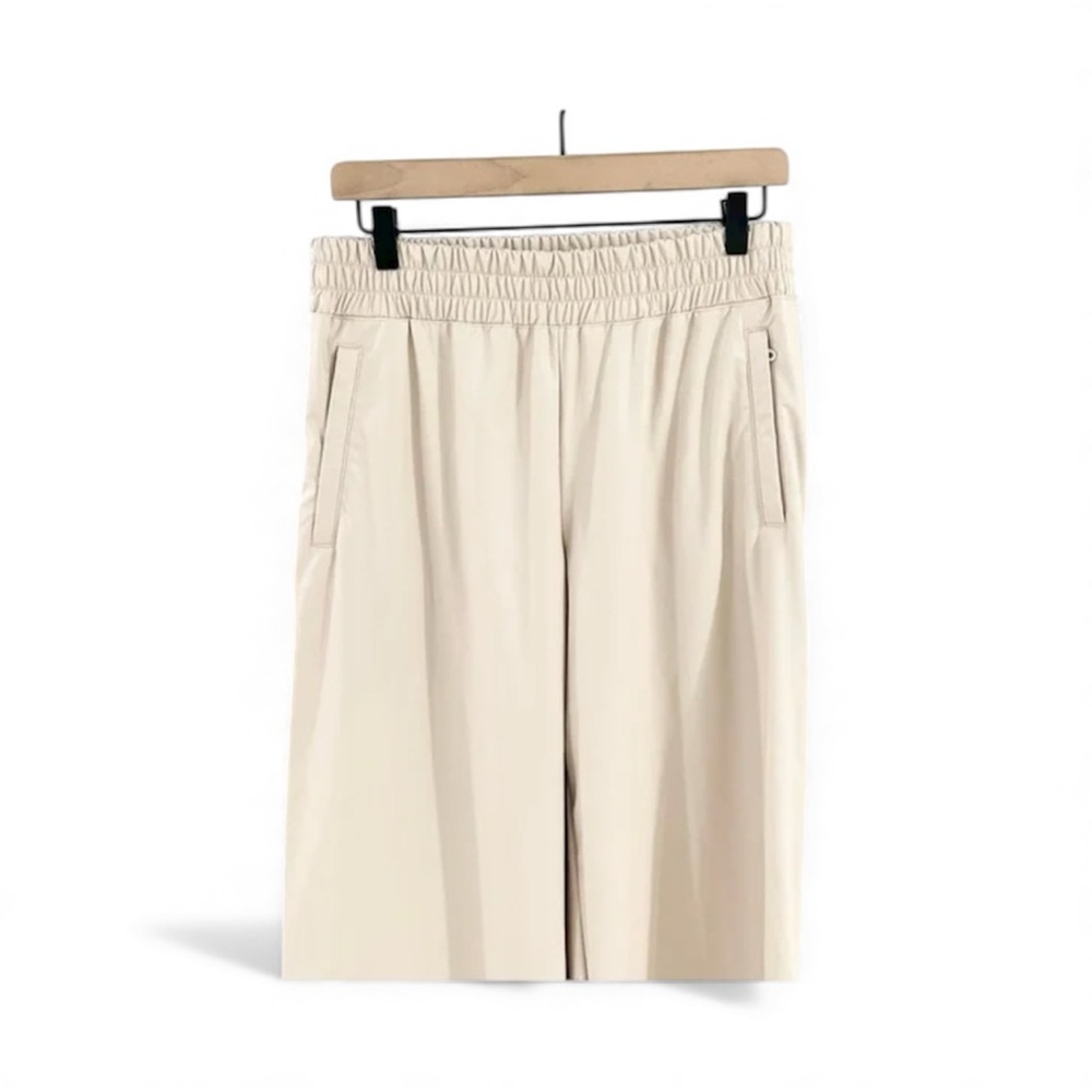 Cream Wide-Leg Faux Leather Pants L NWOT - Picture 4 of 8